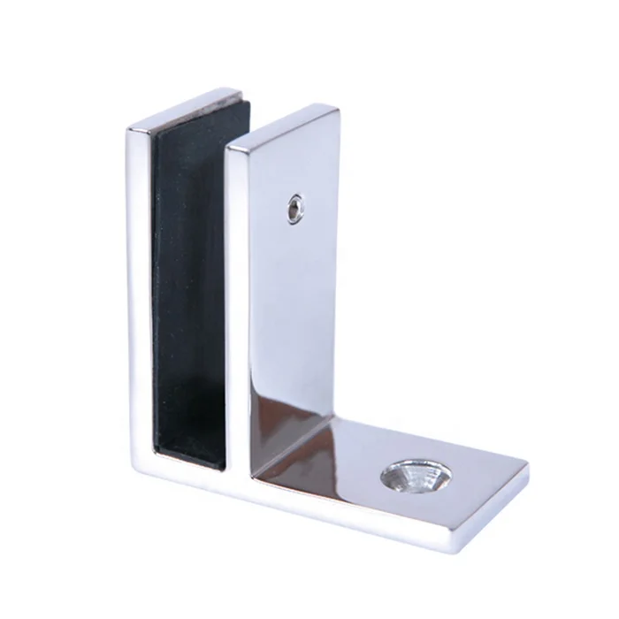 Aleader Frameless Glass Balcony Balustrade Fittings Glass Clip Stainless Steel Mirror Polished Right-Angle Glass Clamps