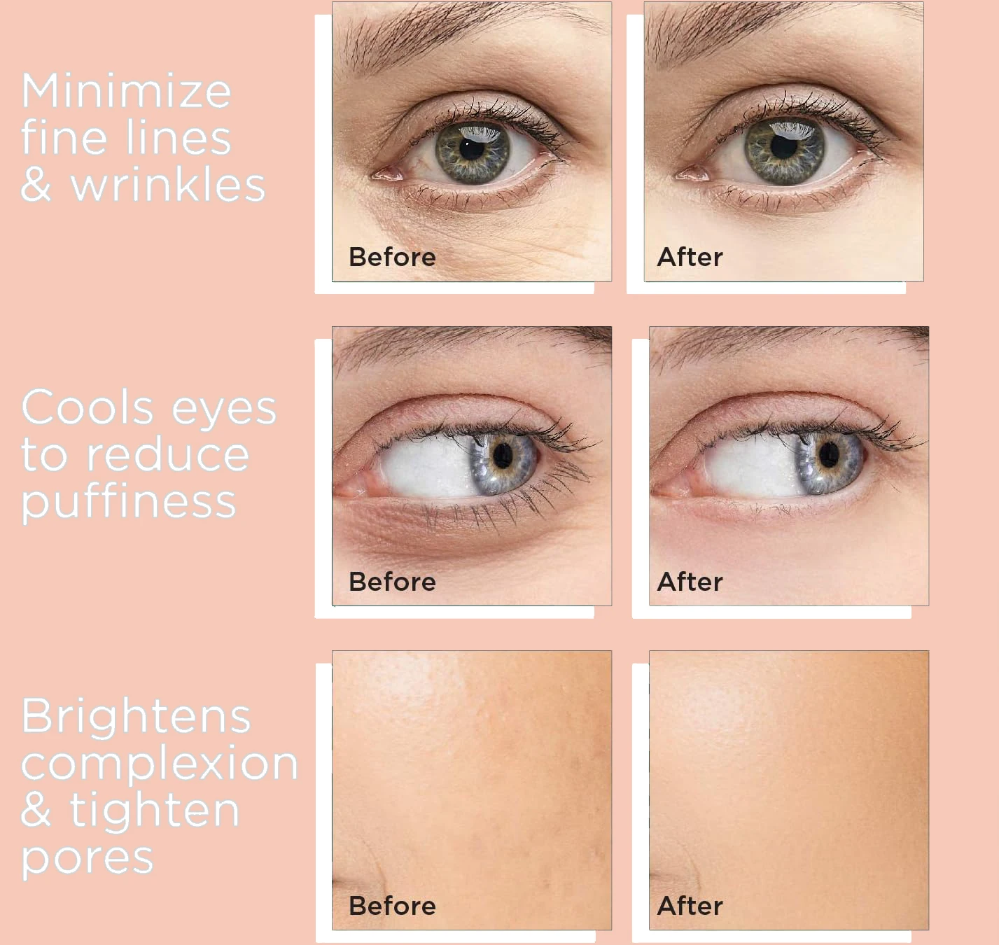 Nove new Skin Soothing Puffiness Facial Massage Roller Cryo Sticks 304 Stainless Steel Face Freeze ice globes with box