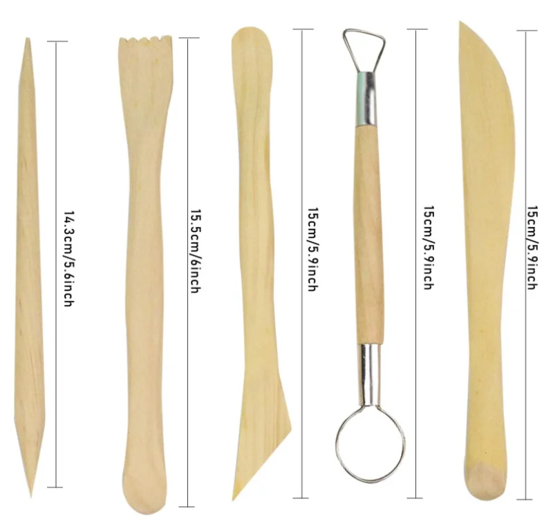 Customized pottery clay set 9pcs tools hot sell handmade ceramic craft kit malleable polymer clay