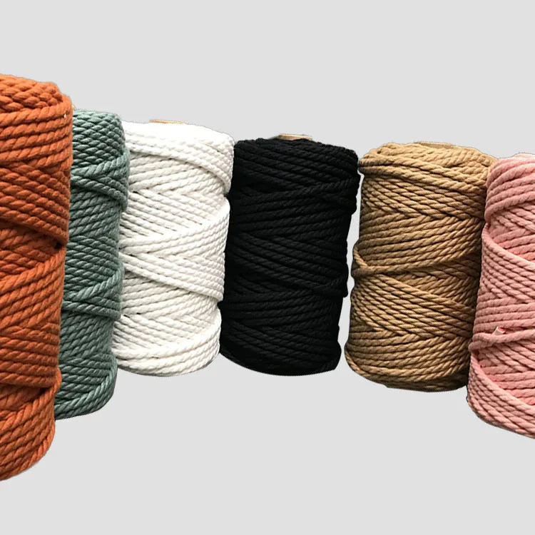 Веревка для макраме оптовая продажа 100% хлопок 5 мм поворотный