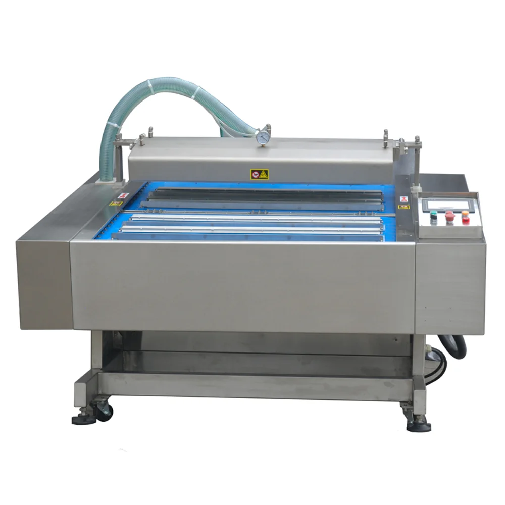 HVB-1020F/2 Hualian Computer Controlled Continous Rotating  Rolling Belt Type Food Vacuum Sealer Packing Packaging Machine