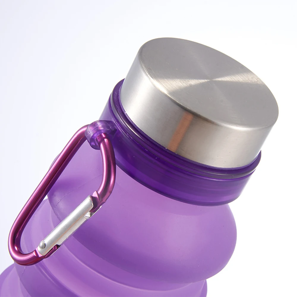 HAERS Foldable Water Bottle Reusable BPA Free Silicone Collapsible Water Bottle For Travel Gym Camping Hike