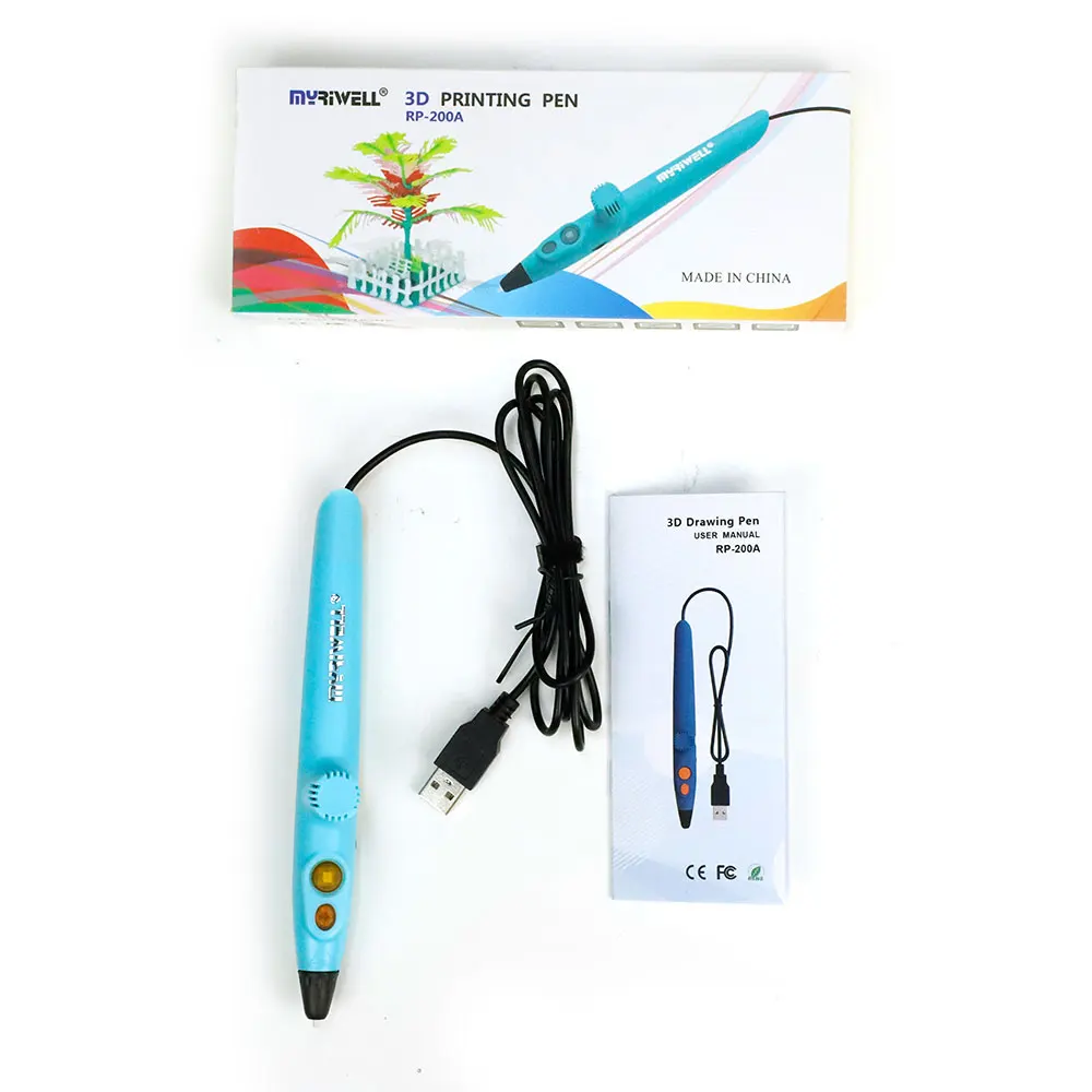 Myriwell 3d drawing pen RP-200A 1.75mm filament DIY craft kids printer toys gift USB wire birthday gift