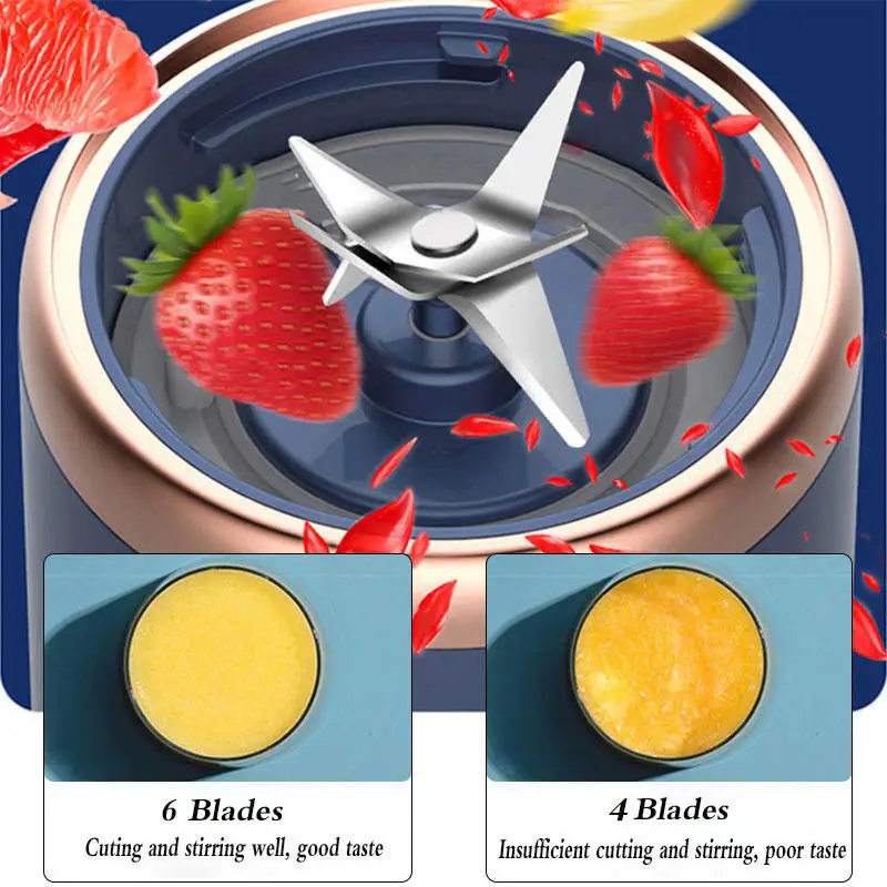 2024 New Bottle Blender Best-selling 6 Fresh Juicer Blender with Lid Mini Electric Juice Cup portable blender juicer