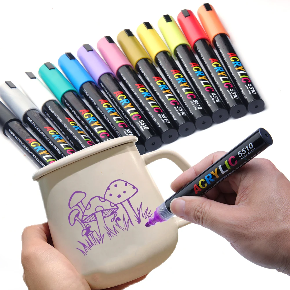 Skyglory 12 24 36 Colors Water-based Acrylic Paint Marker Pen Set For Student Drawing