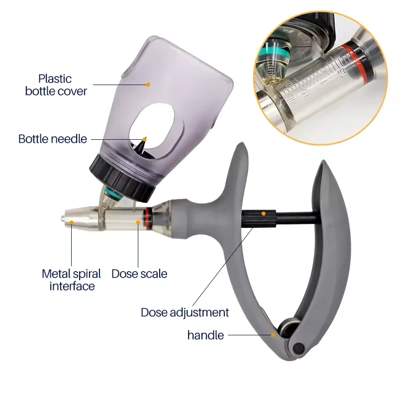 2ml 5ml Automatic animal Injection Syringe continuous veterinary syringe with bottle