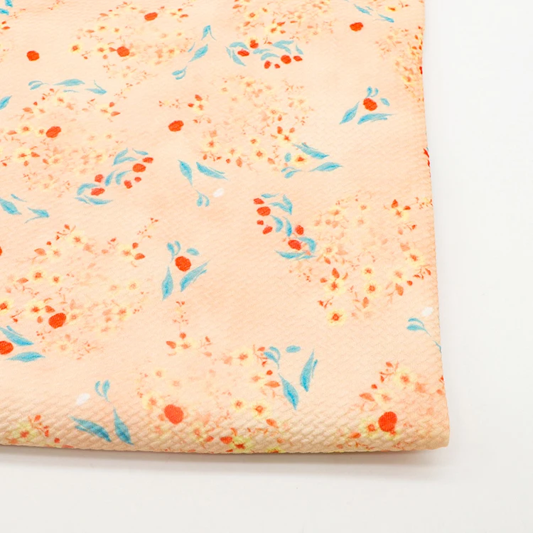 Factory direct sale custom design 95% polyester 5%spandex digial print bullet fabric for dress