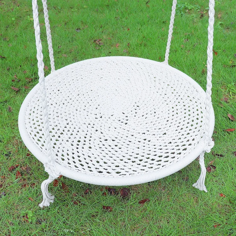 Dropship SA-233 Cotton outdoor children tree web round rope cotton net garden patio swing chair