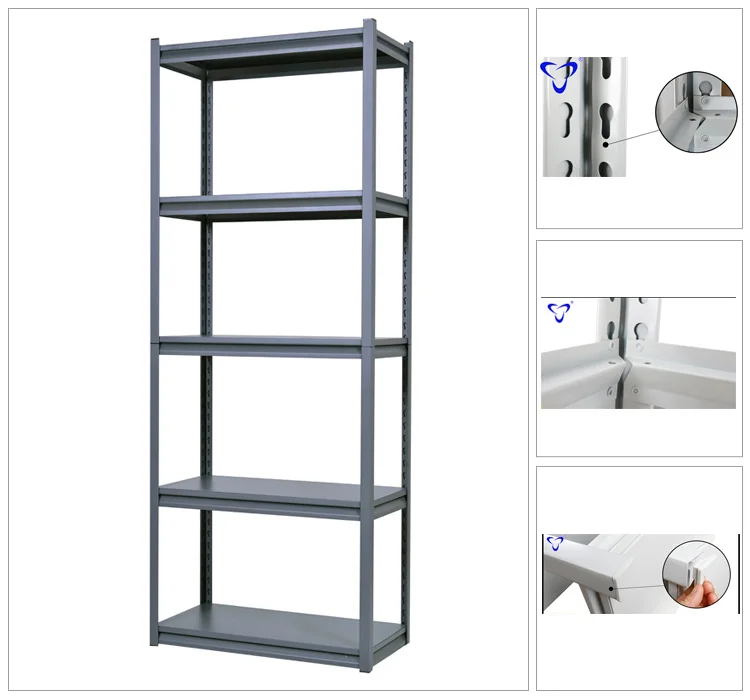 High quality Factory Wholesale Metal storage Rack 5-Level Iron Display Steel Shelves for Home Office with ISO 9001 CE standard