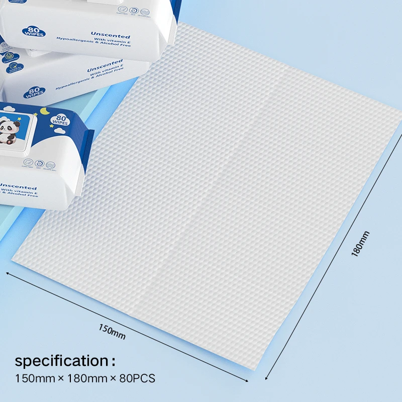 Wholesale Custom and Stock Organic Baby Wipes Soft Sensitive Skin Care Cleaning Wipes Pack of 80pcs in Bulk