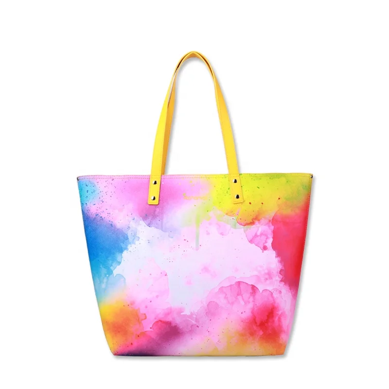 Wholesale Richanvol Brand Handbags Custom Logo Double Sided Designer Bags Fashion Beach Tote Bag for Women Daily PU Leather Open