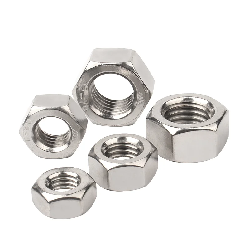 DIN934  carbon steel   hex head nut M6 M8 M10 different types of nuts and bolts