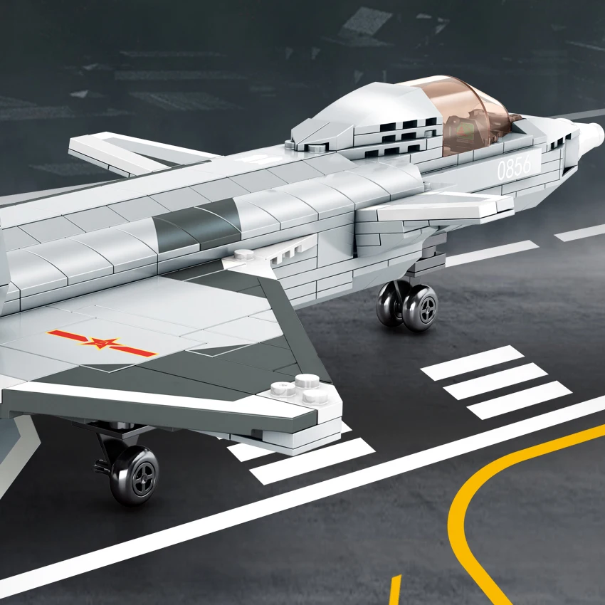 WOMA TOYS Enlighten Educational Star Sky Fighter Military WW2 Airplane Model Building Block Set Diy Bricks Juguet