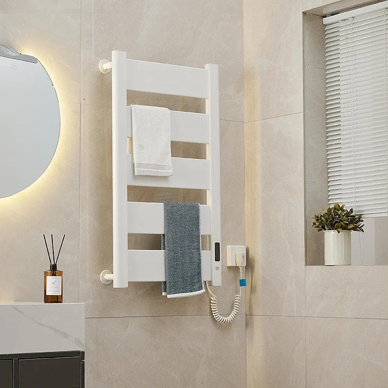 LCD Controller Intelligent Bathroom Hotel Sterilization And Mite Removal Electric Towel Warmer Aluminum Heated Towel Rack