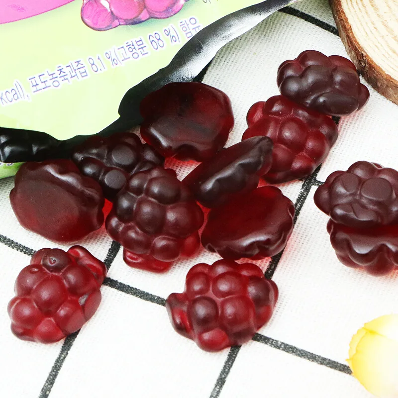 Korea Imported Fruit Juice Gummy Jelly Candy Grape flavor/Peach flavor 66g