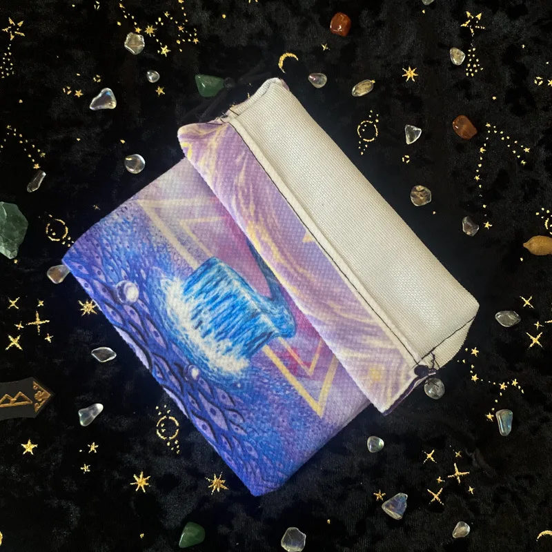 Wholesale 13x18cm Double-sided Printed Tarot Velvet Bag for Home Accessories Drawstring Gift Bags Tarot Oracle Card Storage Bags