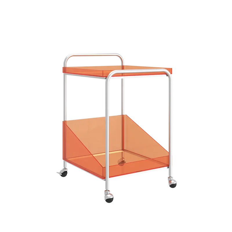 Акриловая тележка для хранения, модная дизайнерская мебель для гостиной, спальни, столовой, квадратная тележка для хранения, диванные боковые столы для гостиной