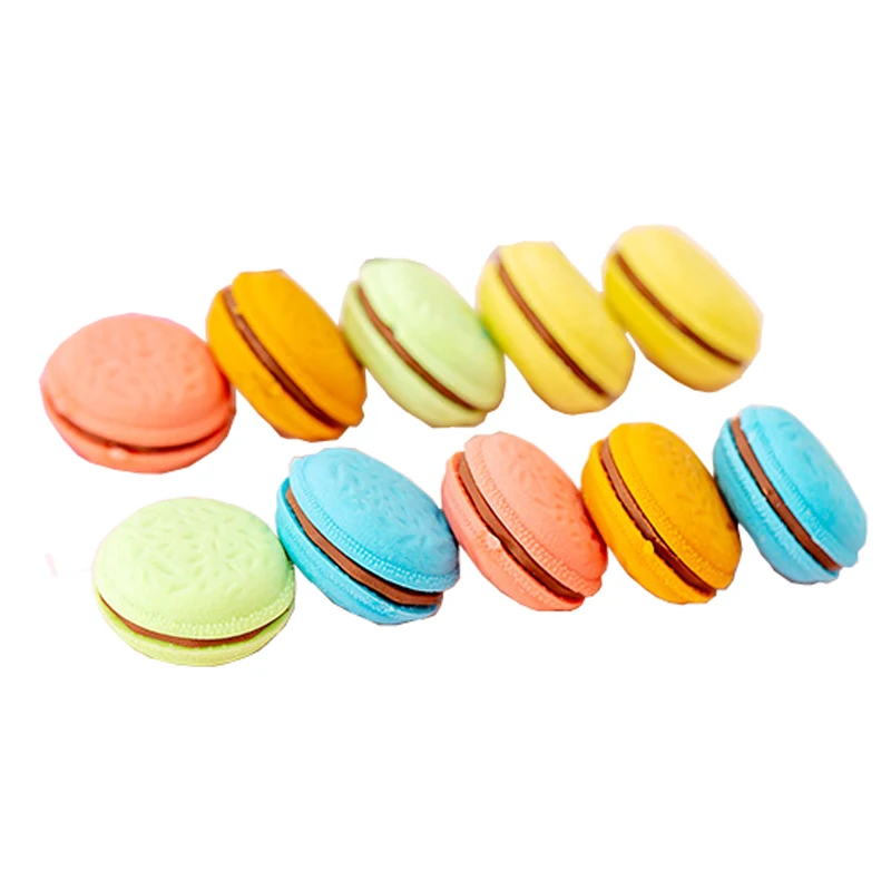 Creative Stationery Macaron Biscuit Eraser Cute Children Pupils Rubber Prize Gift