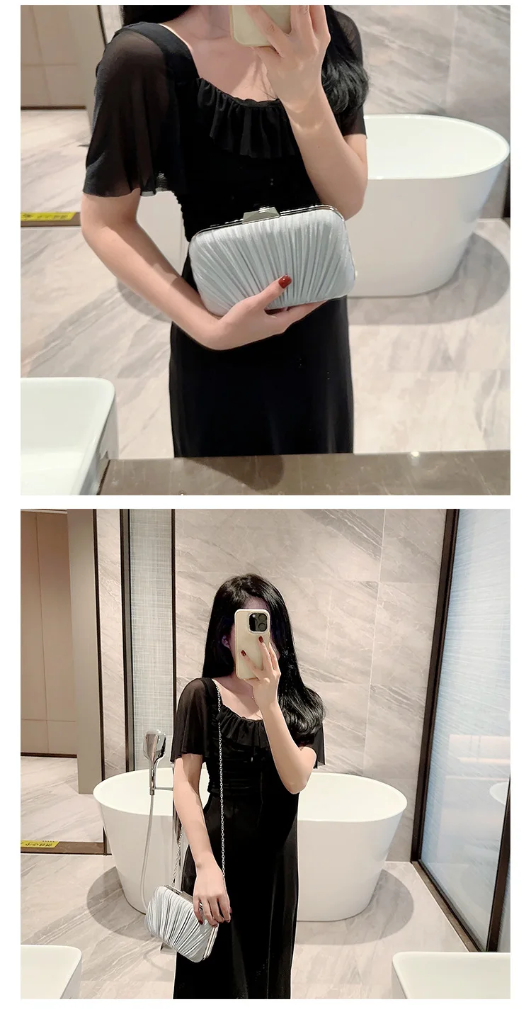 Manufacturer ladies party wrinkle clutch bag women fabric purses dress clutch bag champagne dinner evening clutch bags wholesale