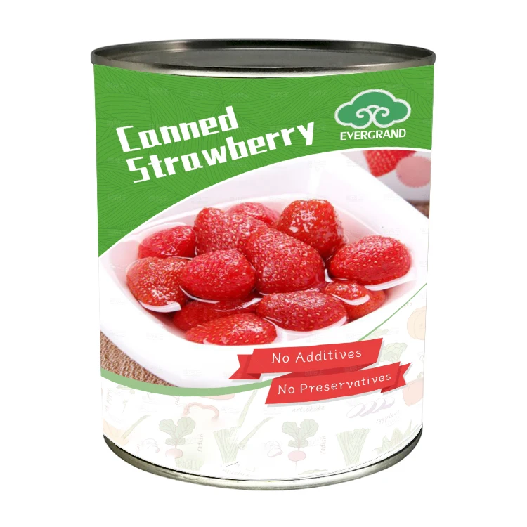 
Chinese Manufacturers New Crop Fresh Seedless Canned Strawberries 425g/820g/2500g/3000g 