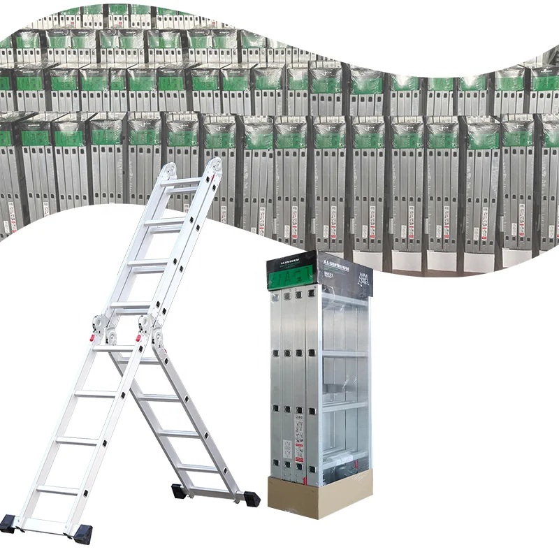 Linyi Maosen Factory ALuminium folding ladder 4X3 4x4 multi purpose ladder