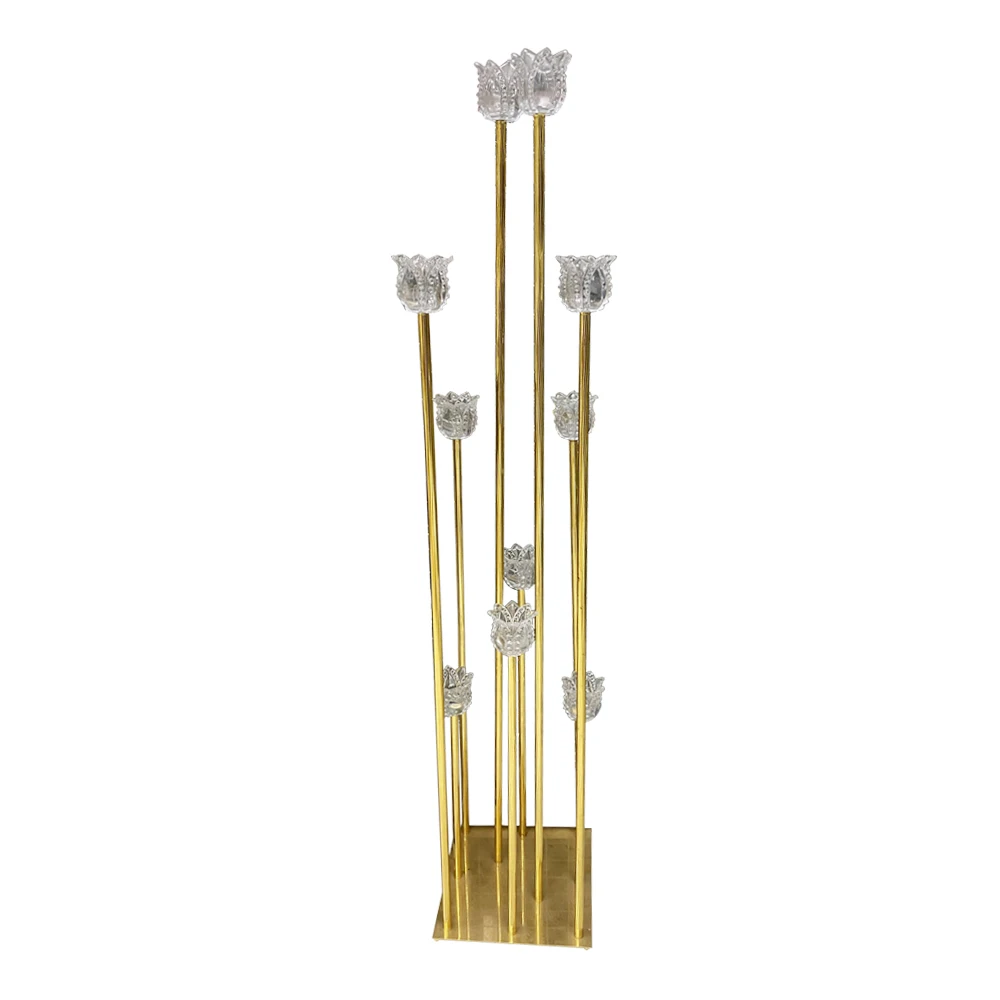 Simple wedding electroplating golden road lead outdoor wedding candlestick arrangement decorative street lamp