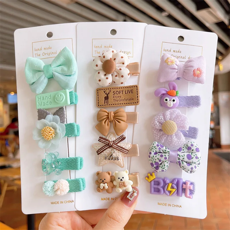 5 PCS Sets Baby Hair grip Headwear Accessories Christmas Party Girls Hair Bows Cute Princess Hair Clips