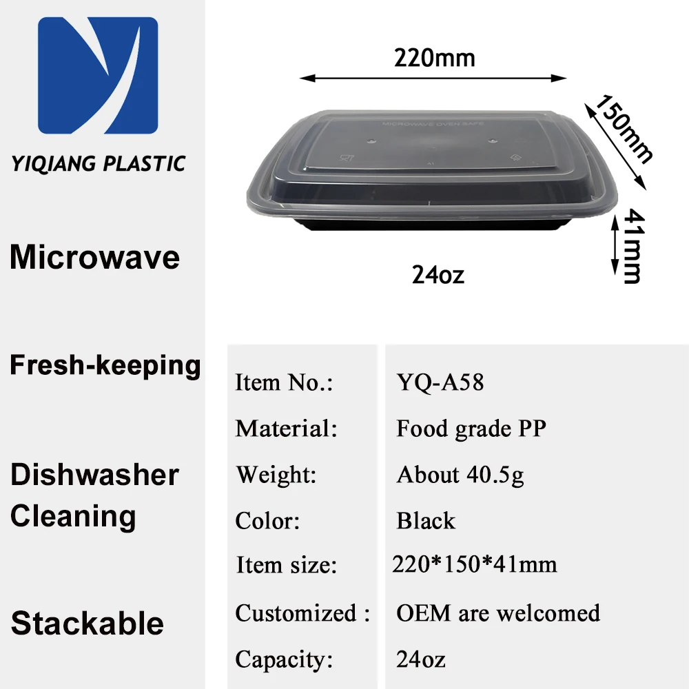 Custom Made Microwave Safe Plastic Food Packaging Containers For Takeaway Hot Cold Food