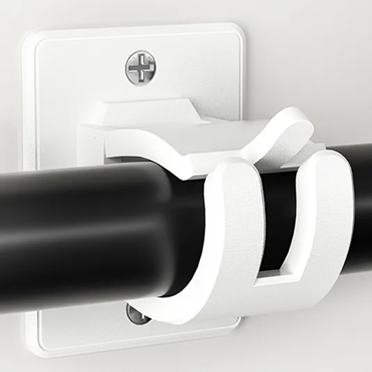 No Drill Curtain Rod Bracket Drapery Hook Holders Fixing Rod Holder Curtain Pole Wall Brackets for Home Bathroom