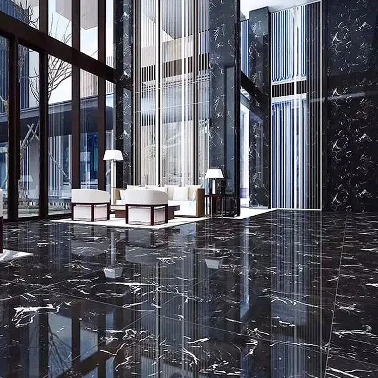 High-quality natural stone black marble slab with white veins for natural stone slabs from China