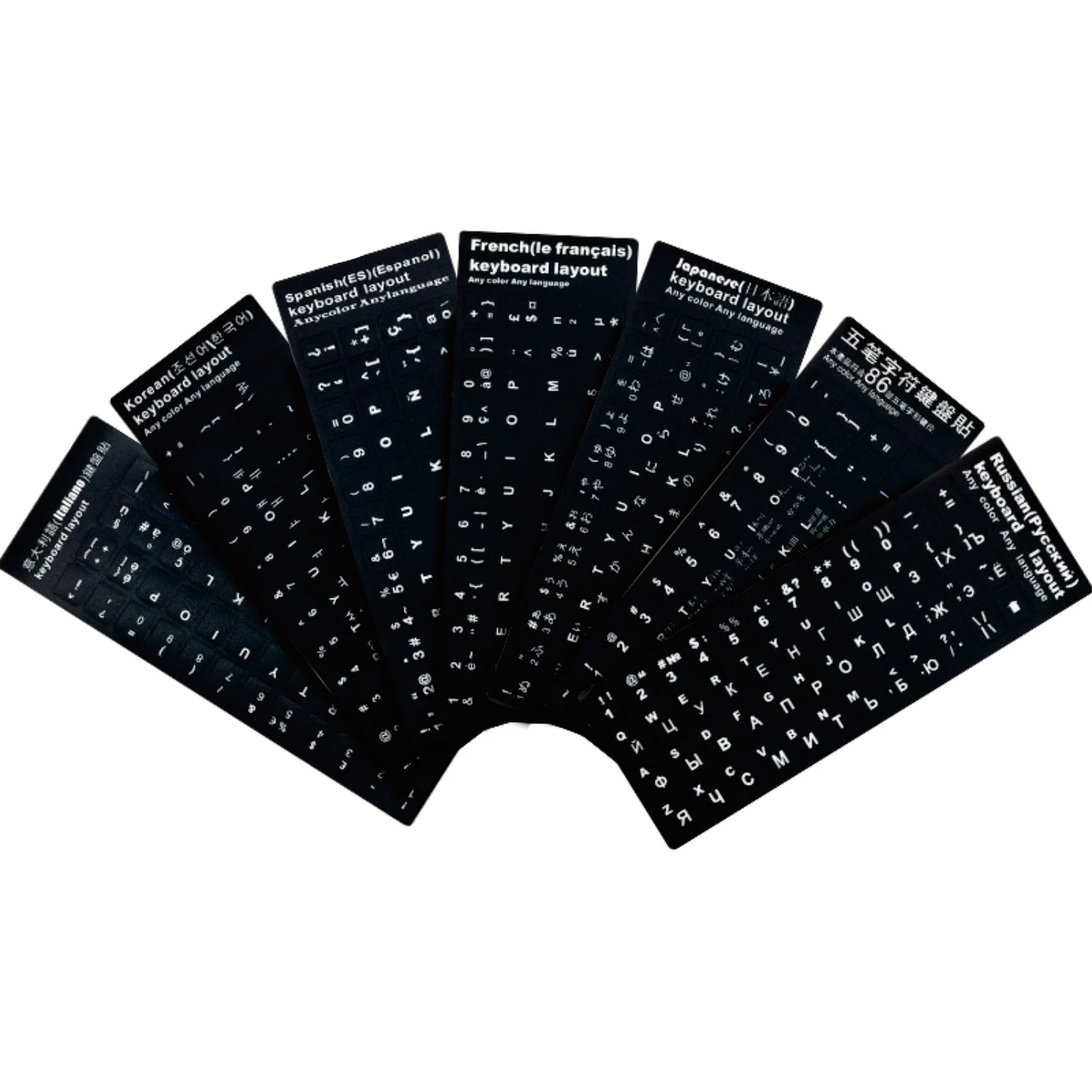 Пользовательский компьютер ноутбук Флуоресцентный цвет чистый ПВХ печать Арабская английская русская Корейская клавиатура наклейки