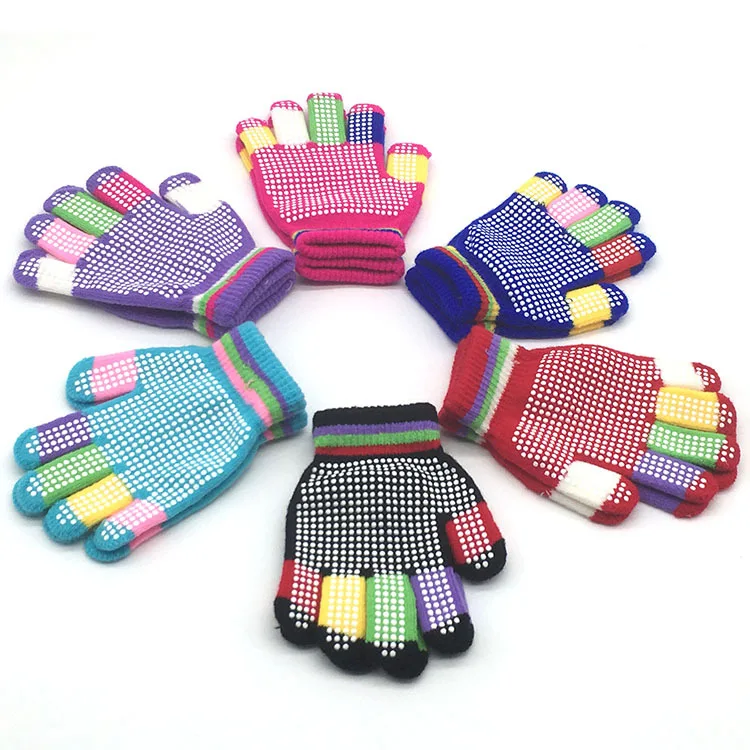 
Wholesale Custom Winter Warm Stretchy Magic Knitted Gloves Girl Boy Kids Gloves Children Gloves 
