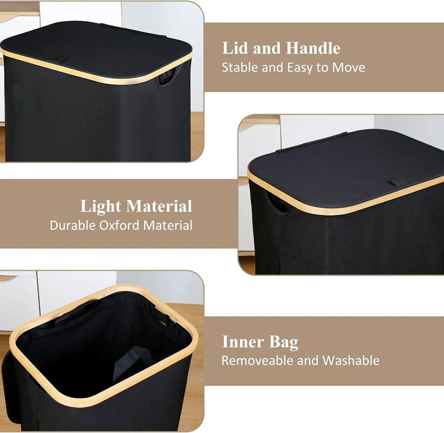 LOW MOQ Fashionable Convenience Elegant laundry basket bamboo for Schools or offices