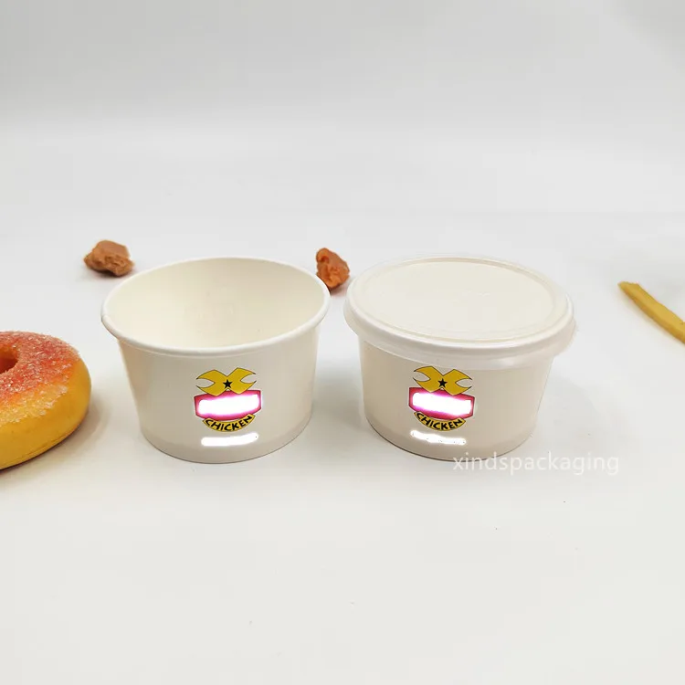 Gelato ice cream paper bowl container with matching lid