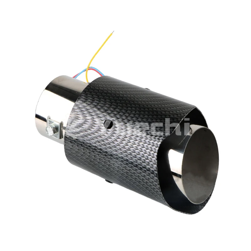 Universal Car Carbon Fiber Luminous Exhaust Tips Red Blue Light Car Led Muffler Exhaust Pipe Tip
