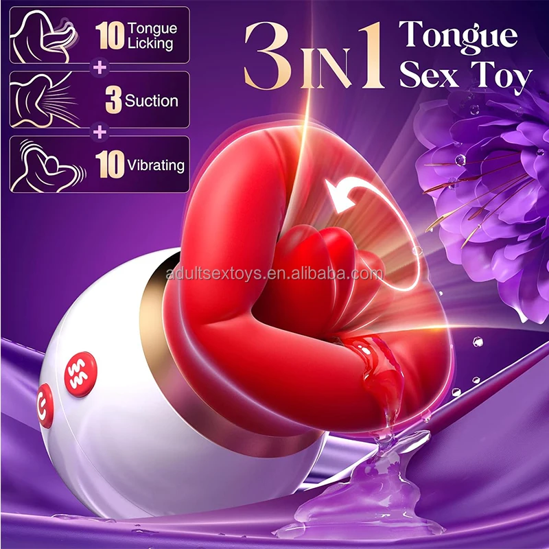 3IN1 Mouth Shaped APP Sucking Vibrator Clitoral Stimulator Sex Toy Tongue Licking Sucking Nipples Anal Rose Clit Sucker Vibrator