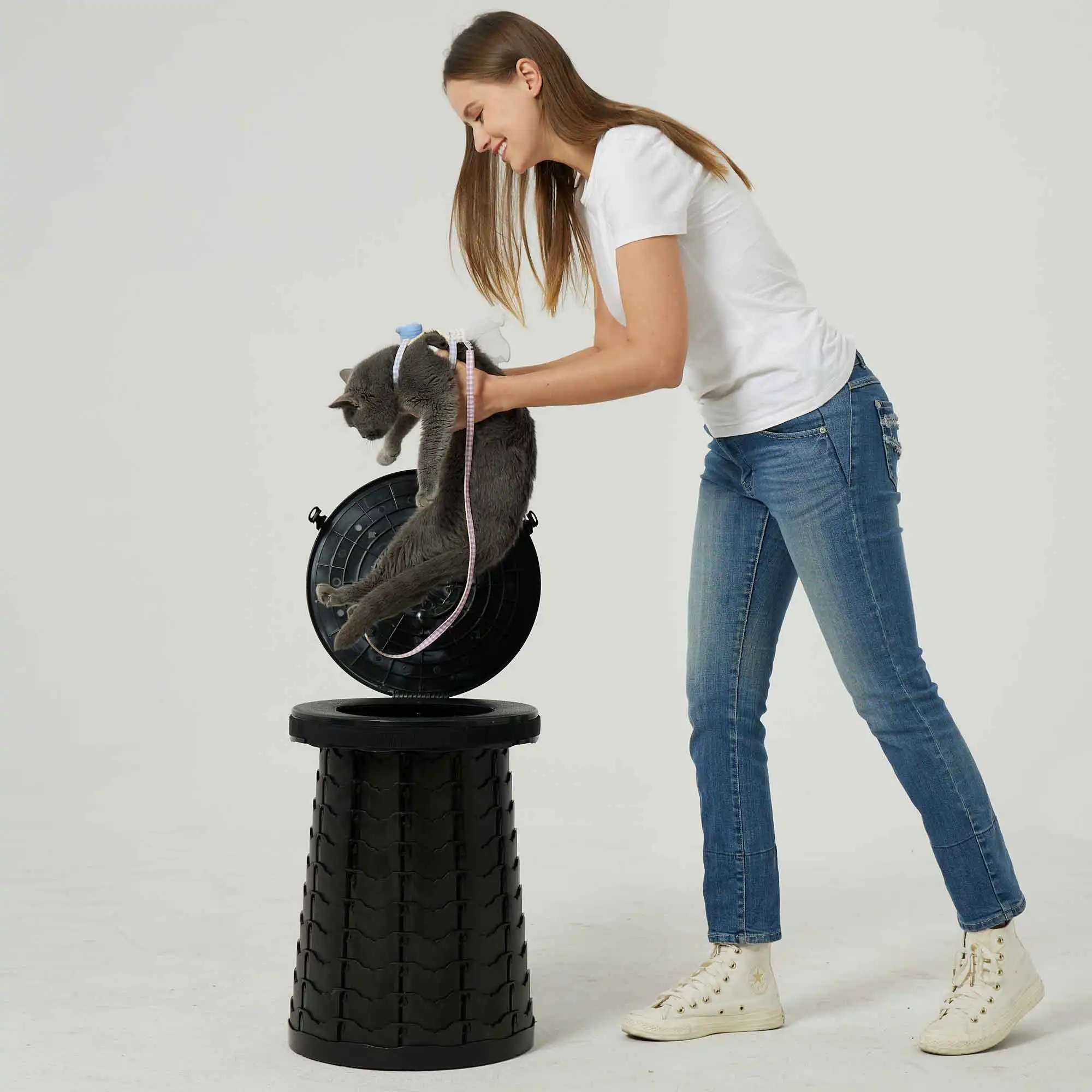 Customized sturdy portable folding telescopic seats Camping Toilet Stool Retractable folding stools