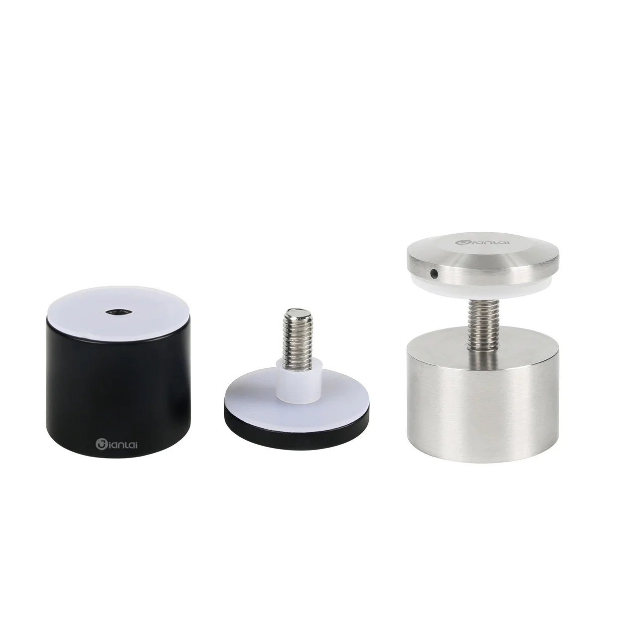 China Adjustable Heavy Duty 304 Stainless Steel Glass Railing Standoffs for Balcony Stair Railing Black Railing Clamp