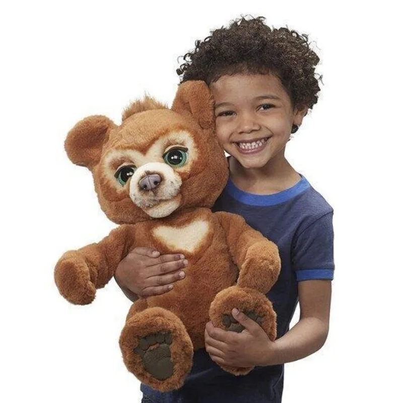 Little lion plush toy curious bear plush voice little tiger toy panda doll