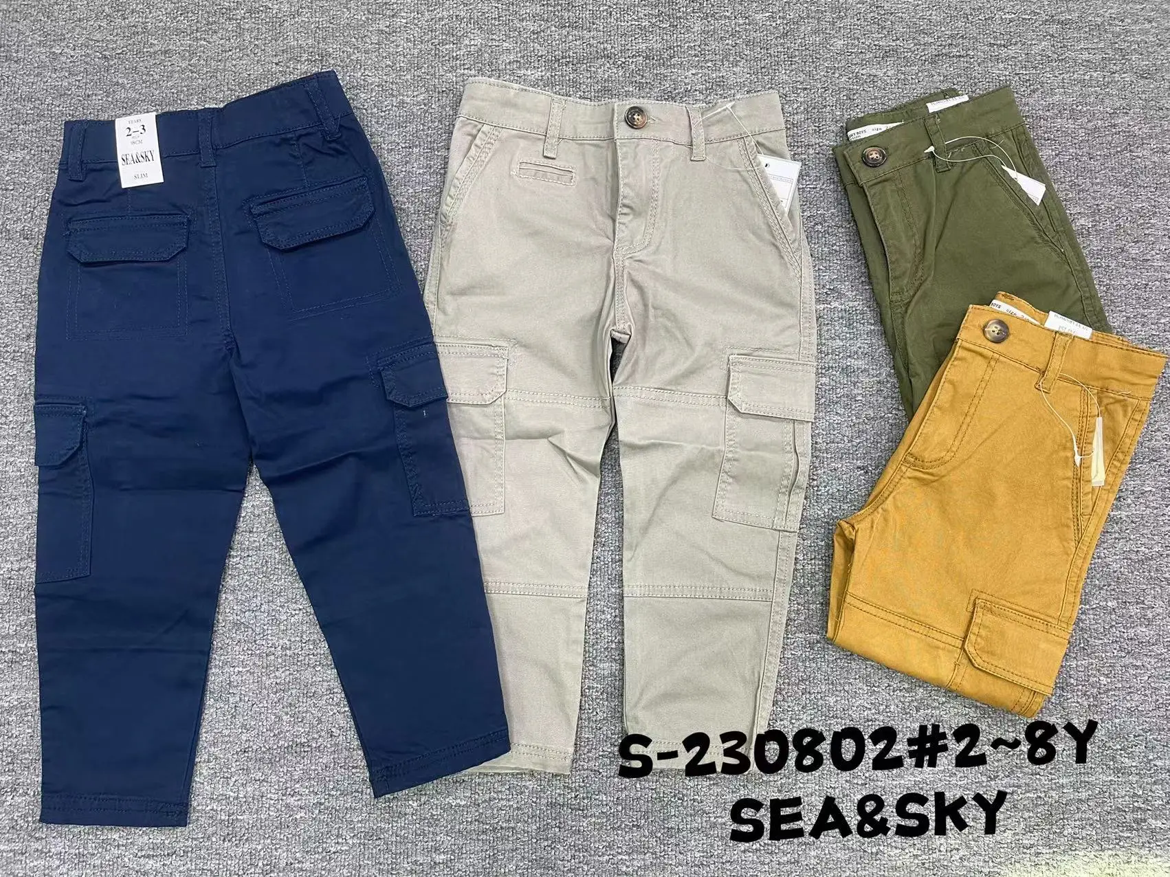 New Fashionable Jogger Pants kids Zipper Fly boys dress pant Navy Loose little boy pants