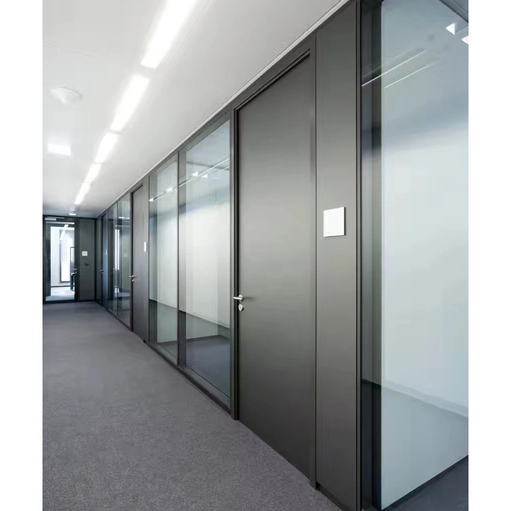 Glass Partition For Office Partitions Transparent Glass Wall Modern Office Glass Divider Design