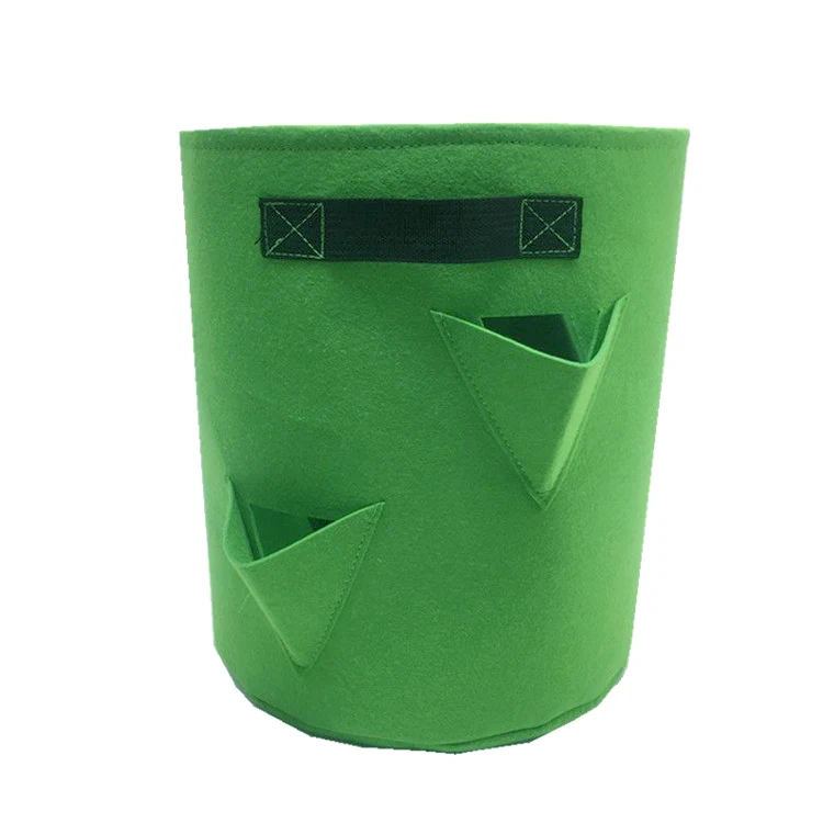 FACTORY wholesale custom 5 / 7 / 10 Gallon breathable thicken heavy duty strawberry plants with handle for  tree  vegetable