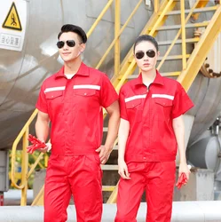 Wholesale short sleeve work clothes uniform unisex clothing work clothes T shirt+ pants working suit
