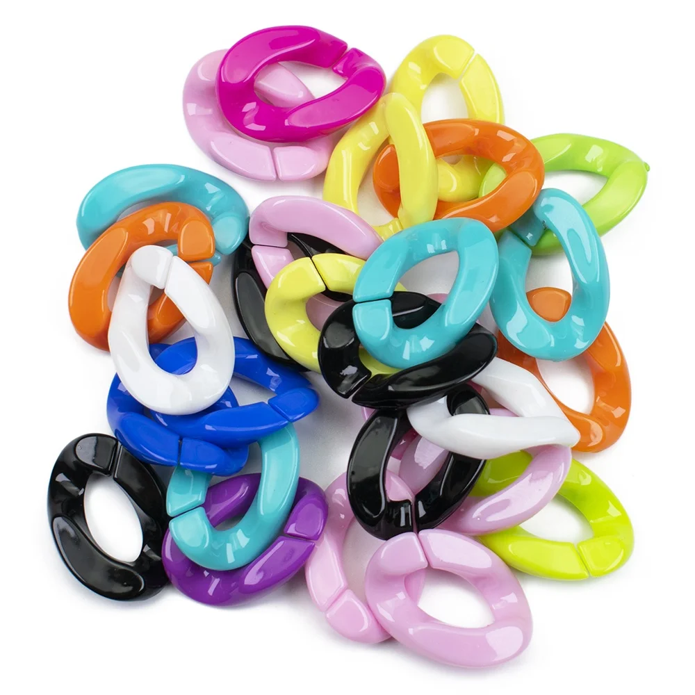 MELLON Wholesale 20*30mm candy colorful Acrylic Chain Accessories Chain Link Clasp For DIY Chain Making