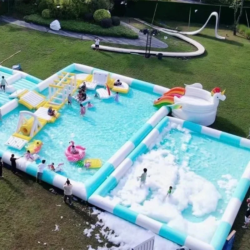 AOYU Children Paddling Swimming Wholesale Inflatable Combo Water Pool Tube Slide Outdoor Playground