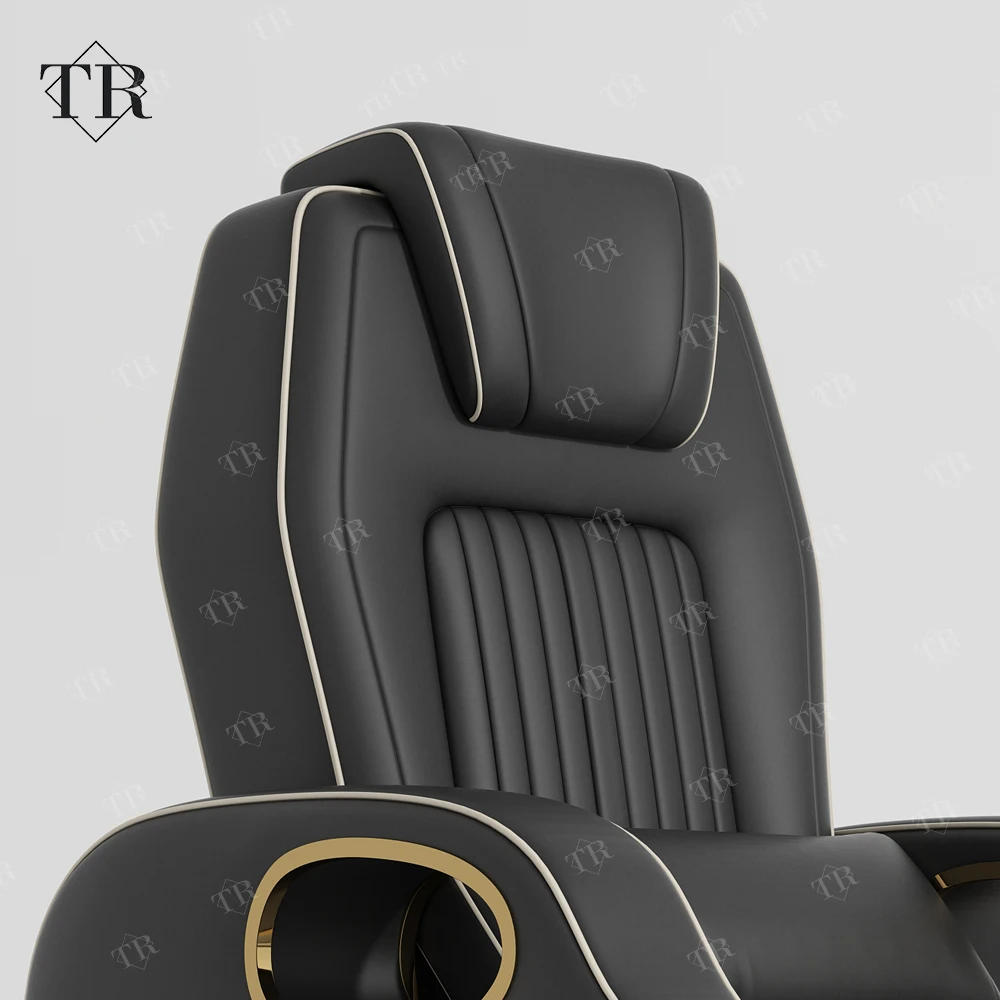 Turri Modern Black Pedicure Chairs No Plumbing Reclining Refexologe Foot Spa Massage Washing Chair With Removable Bowl