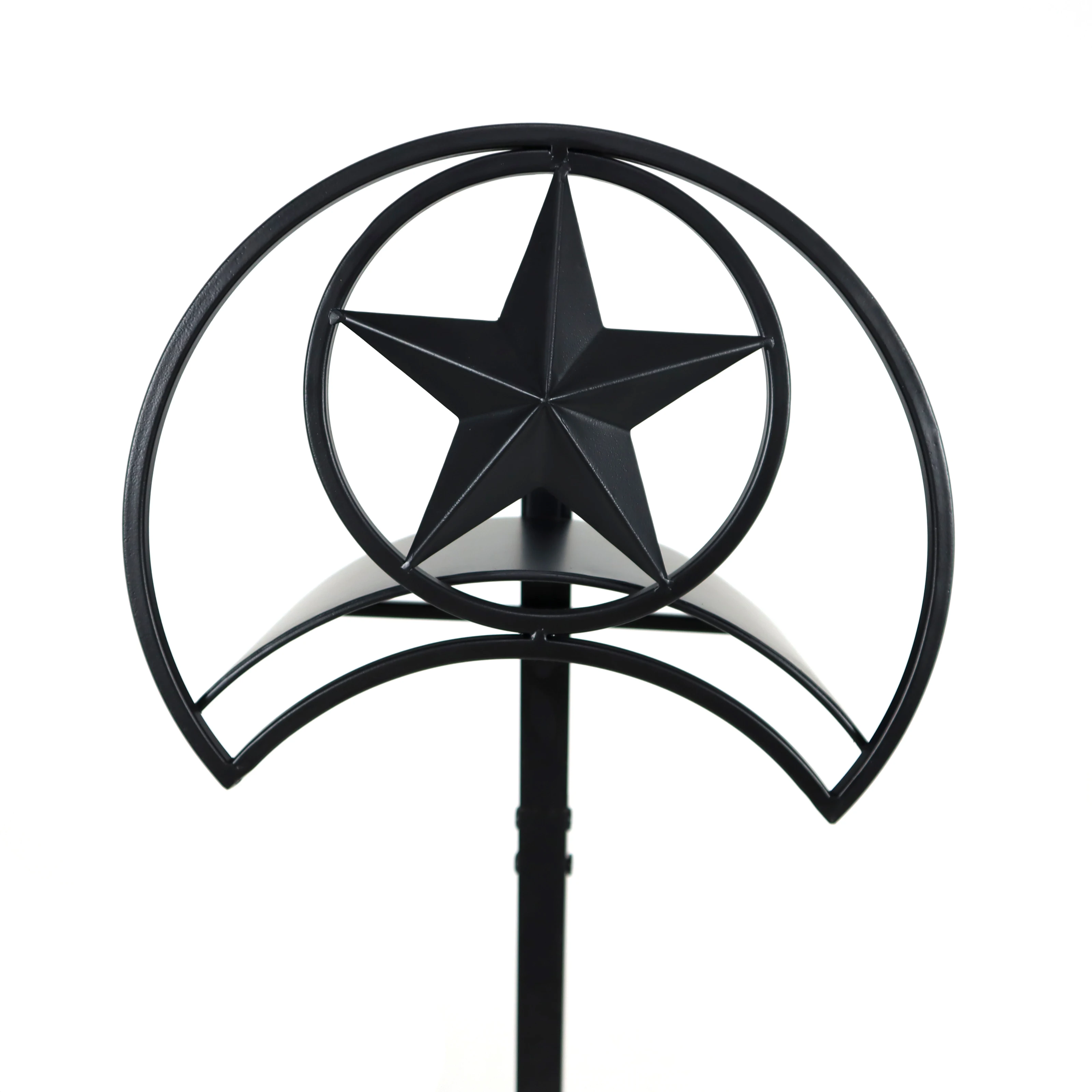Outdoor Garden Metal Hose Rack with Star Design Black Powder Coating Star Design Wrought Iron Stake Shower Lawn Holder