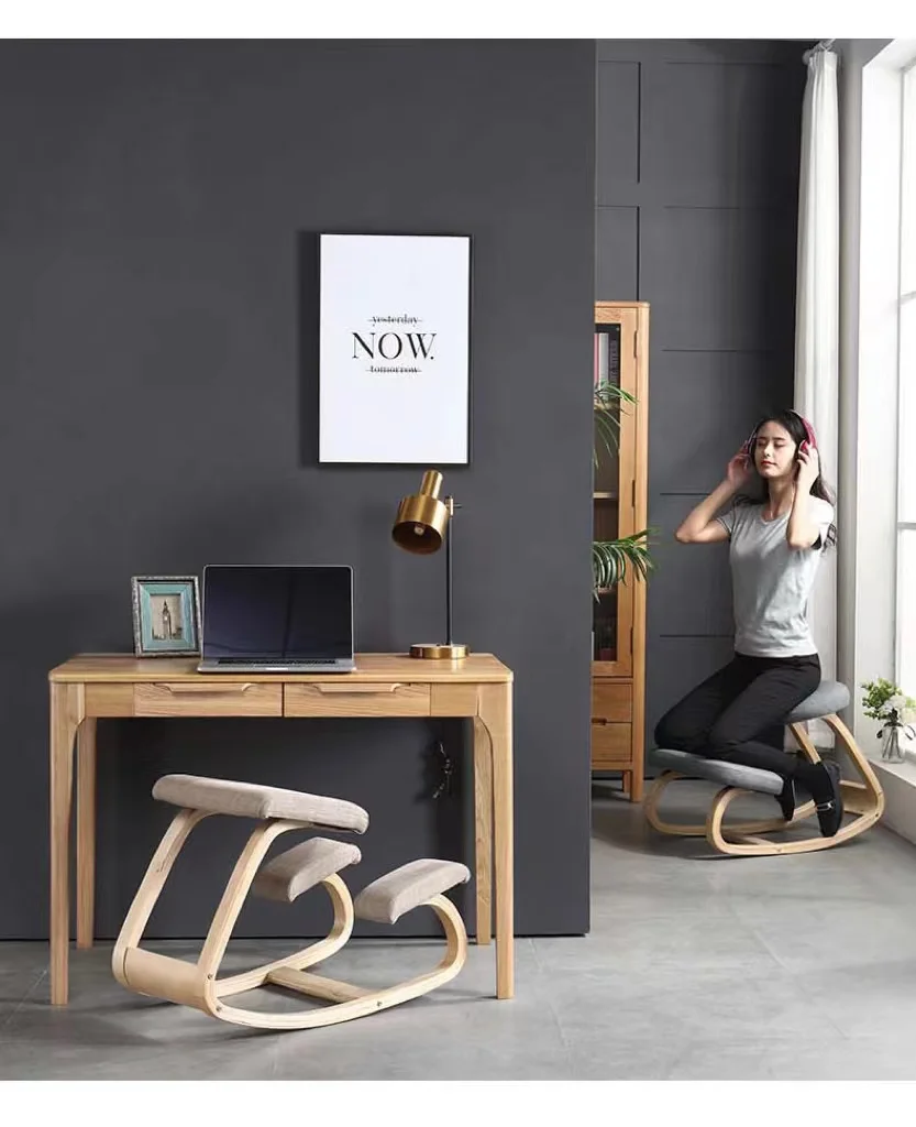 Home Furniture Sitting Posture Correction Ergonomic Wood Kneeling Chair