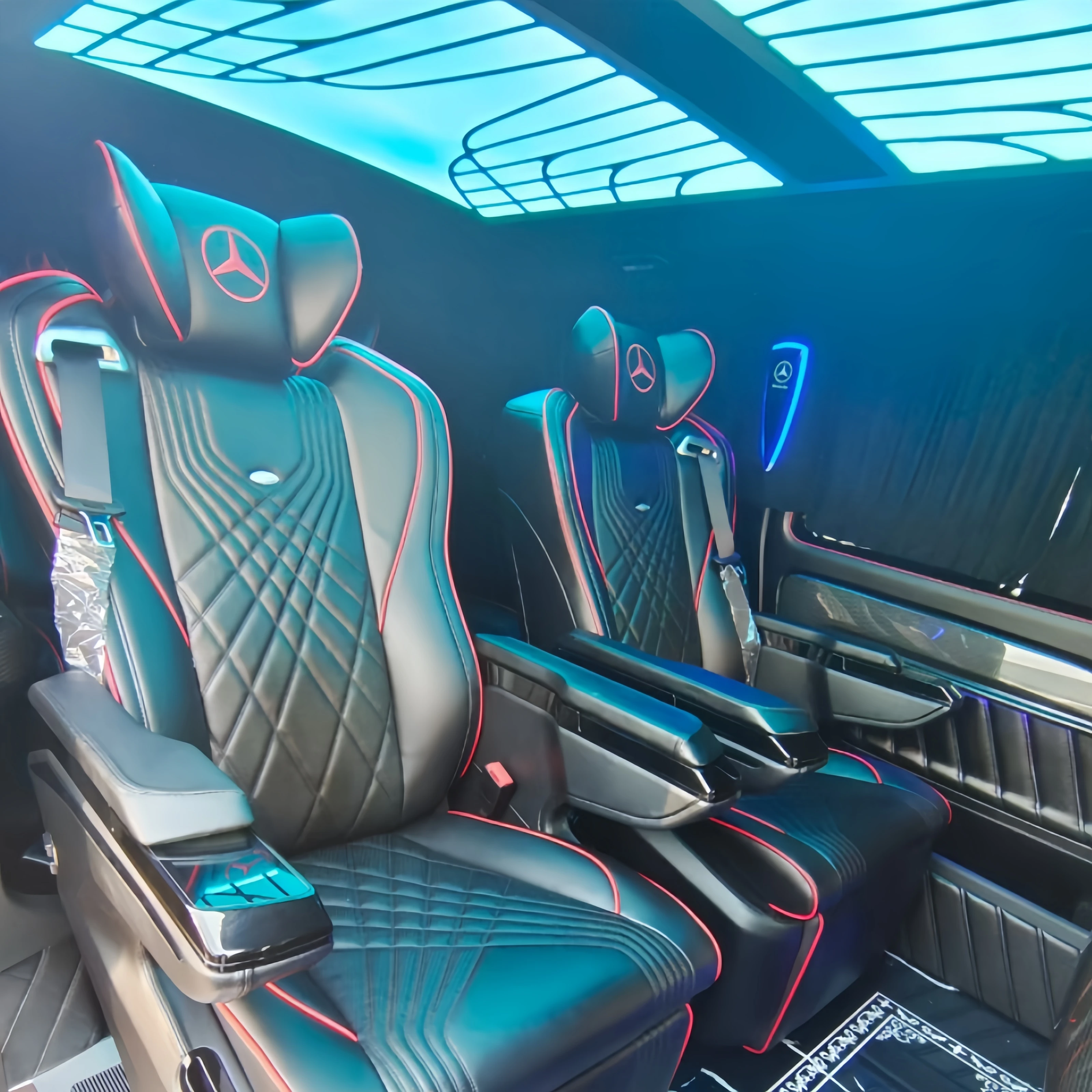 Hot Selling New Mercedes Vito Sprinter Luxury Van Aviation Leather Seats Multifunctional Rear Camper Van Car Interior Upgrades