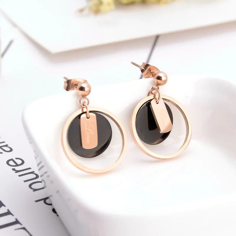 Earrings Stainless Steel Jewelry Amazon Hot Sale Personalized Big Round Stainless Steel Earring